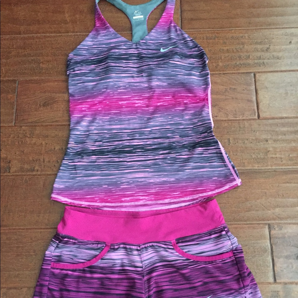 Nike DRI-FIT Tank and Shorts set -Sz S - Purple